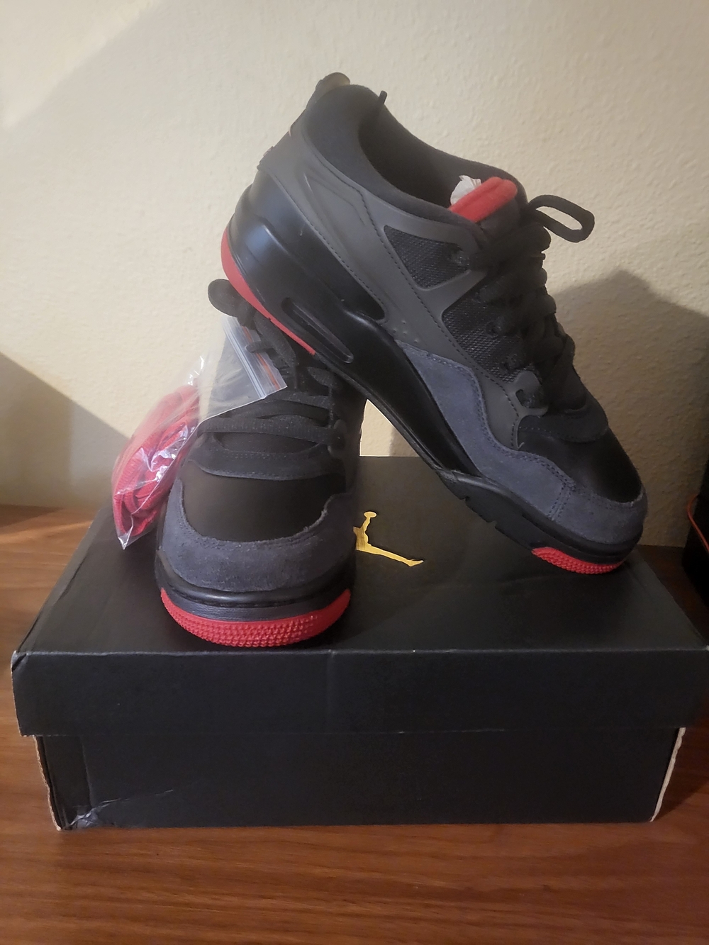 Men's Black and Red Athletic Sneakers